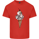 Ice Cream Skull Kids T-Shirt Childrens Red