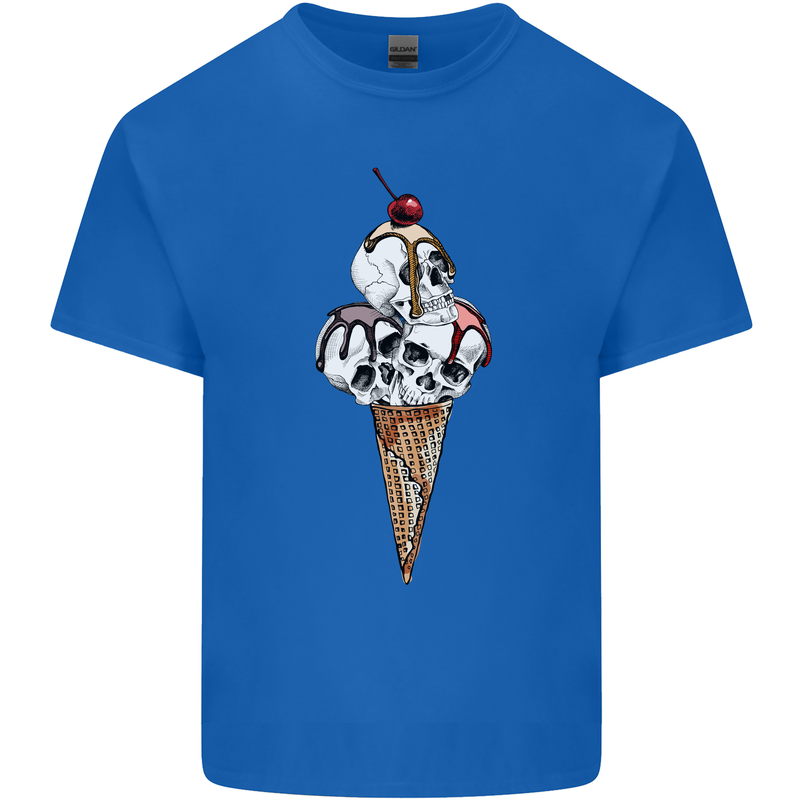 Ice Cream Skull Kids T-Shirt Childrens Royal Blue
