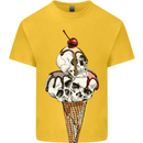 Ice Cream Skull Kids T-Shirt Childrens Yellow