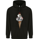 Ice Cream Skull Mens 80% Cotton Hoodie Black