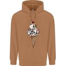 Ice Cream Skull Mens 80% Cotton Hoodie Caramel Latte