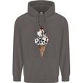 Ice Cream Skull Mens 80% Cotton Hoodie Charcoal