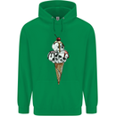 Ice Cream Skull Mens 80% Cotton Hoodie Irish Green