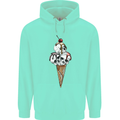 Ice Cream Skull Mens 80% Cotton Hoodie Peppermint