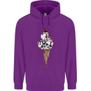 Ice Cream Skull Mens 80% Cotton Hoodie Purple