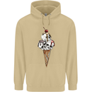 Ice Cream Skull Mens 80% Cotton Hoodie Sand