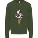 Ice Cream Skull Mens Sweatshirt Jumper Forest Green
