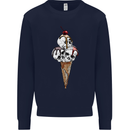 Ice Cream Skull Mens Sweatshirt Jumper Navy Blue