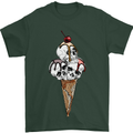 Ice Cream Skull Mens T-Shirt Cotton Gildan Forest Green
