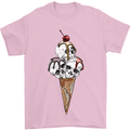 Ice Cream Skull Mens T-Shirt Cotton Gildan Light Pink