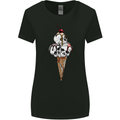 Ice Cream Skull Womens Wider Cut T-Shirt Black