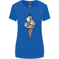 Ice Cream Skull Womens Wider Cut T-Shirt Royal Blue