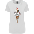 Ice Cream Skull Womens Wider Cut T-Shirt White