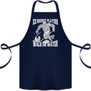 Ice Hockey Players Walk On Water Cotton Apron 100% Organic Navy Blue