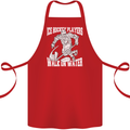 Ice Hockey Players Walk On Water Cotton Apron 100% Organic Red