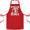 Ice Hockey Players Walk On Water Cotton Apron 100% Organic Red