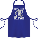 Ice Hockey Players Walk On Water Cotton Apron 100% Organic Royal Blue