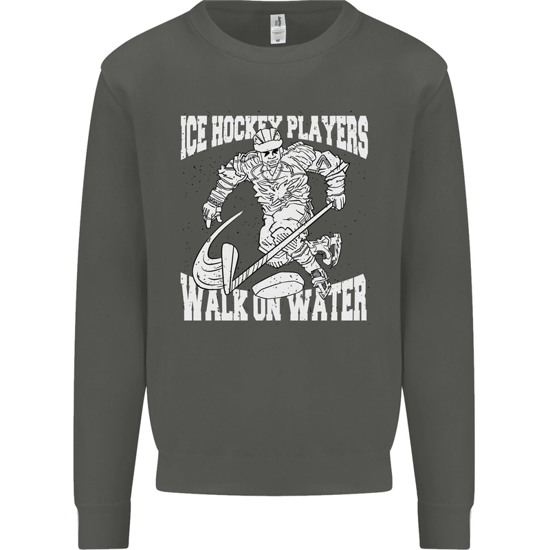 Ice Hockey Players Walk On Water Kids Sweatshirt Jumper Storm Grey