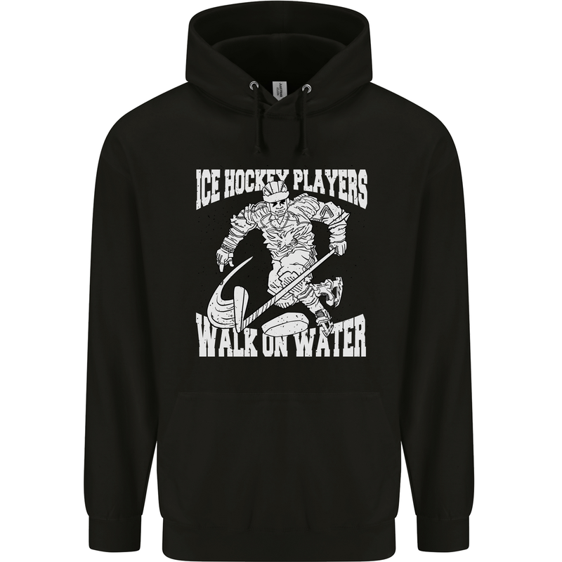 Ice Hockey Players Walk On Water Mens 80% Cotton Hoodie Black