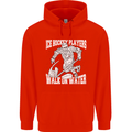 Ice Hockey Players Walk On Water Mens 80% Cotton Hoodie Bright Red