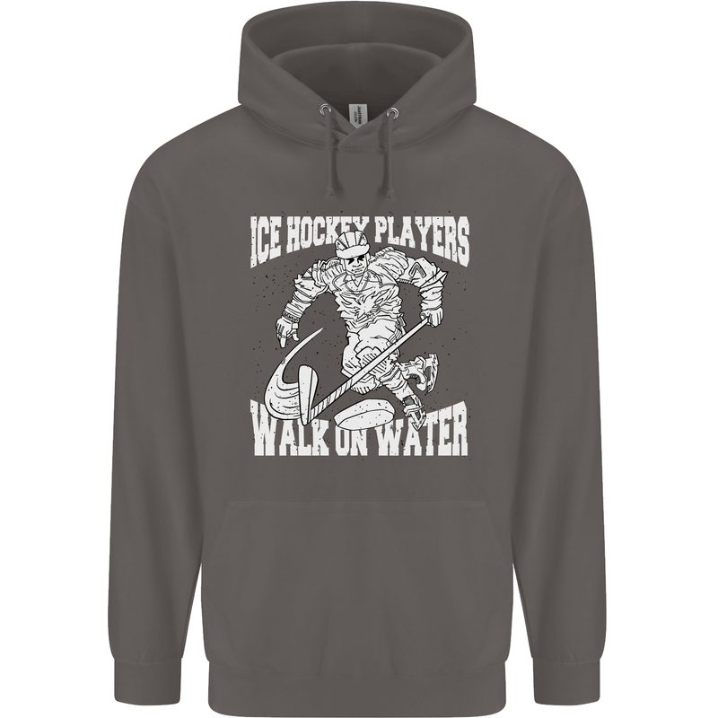 Ice Hockey Players Walk On Water Mens 80% Cotton Hoodie Charcoal