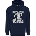 Ice Hockey Players Walk On Water Mens 80% Cotton Hoodie Navy Blue