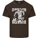 Ice Hockey Players Walk On Water Mens Cotton T-Shirt Tee Top Dark Chocolate