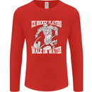 Ice Hockey Players Walk On Water Mens Long Sleeve T-Shirt Red