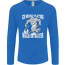 Ice Hockey Players Walk On Water Mens Long Sleeve T-Shirt Royal Blue