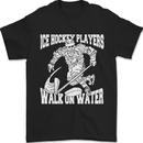 Ice Hockey Players Walk On Water Mens T-Shirt 100% Cotton Black