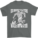 Ice Hockey Players Walk On Water Mens T-Shirt 100% Cotton Charcoal