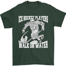 Ice Hockey Players Walk On Water Mens T-Shirt 100% Cotton Forest Green