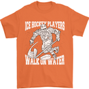 Ice Hockey Players Walk On Water Mens T-Shirt 100% Cotton Orange