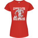 Ice Hockey Players Walk On Water Womens Petite Cut T-Shirt Red