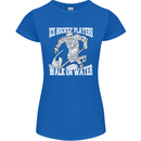 Ice Hockey Players Walk On Water Womens Petite Cut T-Shirt Royal Blue