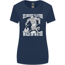 Ice Hockey Players Walk On Water Womens Wider Cut T-Shirt Navy Blue