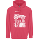 Id Rather Be Farmer Farming Tractor Childrens Kids Hoodie Heliconia