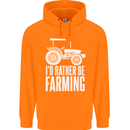 Id Rather Be Farmer Farming Tractor Childrens Kids Hoodie Orange