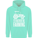 Id Rather Be Farmer Farming Tractor Childrens Kids Hoodie Peppermint