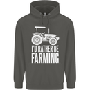 Id Rather Be Farmer Farming Tractor Childrens Kids Hoodie Storm Grey