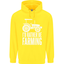 Id Rather Be Farmer Farming Tractor Childrens Kids Hoodie Yellow