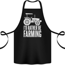 Id Rather Be Farmer Farming Tractor Cotton Apron 100% Organic Black