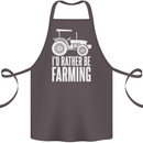 Id Rather Be Farmer Farming Tractor Cotton Apron 100% Organic Dark Grey