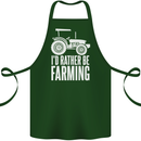 Id Rather Be Farmer Farming Tractor Cotton Apron 100% Organic Forest Green