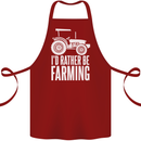 Id Rather Be Farmer Farming Tractor Cotton Apron 100% Organic Maroon