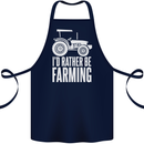 Id Rather Be Farmer Farming Tractor Cotton Apron 100% Organic Navy Blue