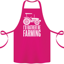 Id Rather Be Farmer Farming Tractor Cotton Apron 100% Organic Pink