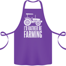 Id Rather Be Farmer Farming Tractor Cotton Apron 100% Organic Purple