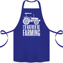 Id Rather Be Farmer Farming Tractor Cotton Apron 100% Organic Royal Blue