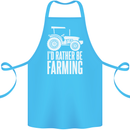 Id Rather Be Farmer Farming Tractor Cotton Apron 100% Organic Turquoise
